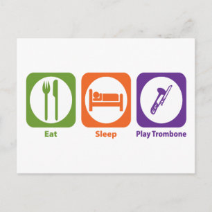 Eat Sleep Play Trombone Briefkaart