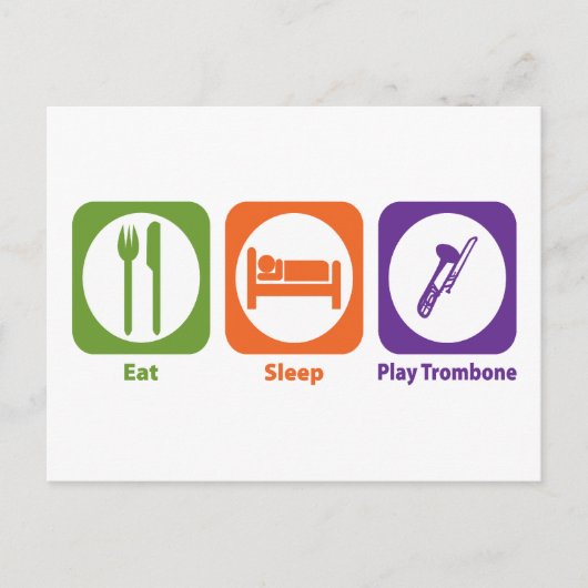 Eat Sleep Play Trombone Briefkaart (Voorkant)