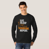 Eat Sleep Play Trombone Repeat Trombonist Music T-shirt (Voorkant volledig)