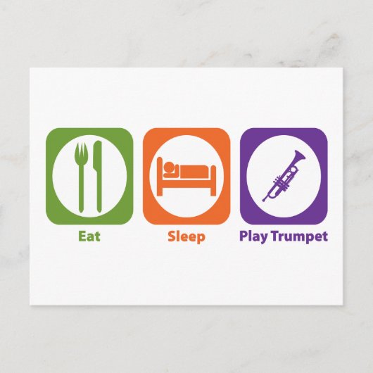 Eat Sleep Play Trumpet Briefkaart (Voorkant)