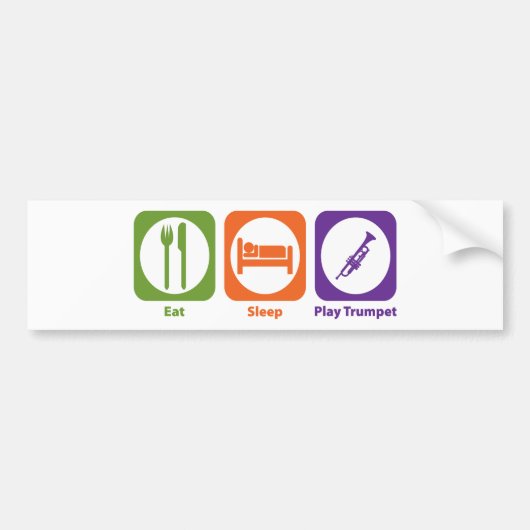 Eat Sleep Play Trumpet Bumpersticker (Voorkant)