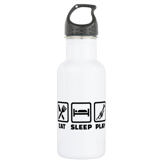 Eat Sleep Play Trumpet Waterfles (Voorkant)