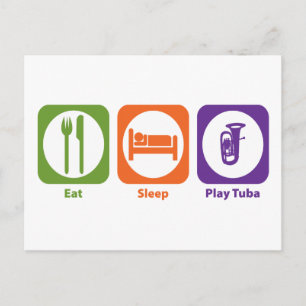 Eat Sleep Play Tuba Briefkaart