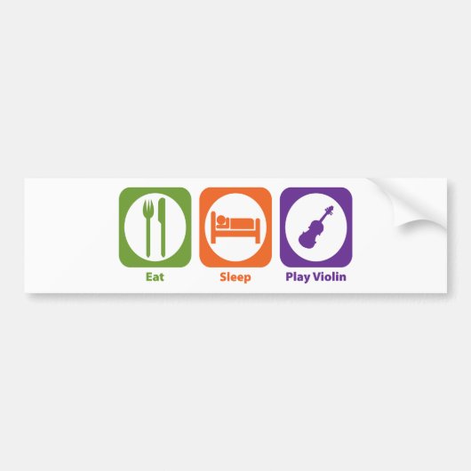 Eat Sleep Play Violin Bumpersticker (Voorkant)