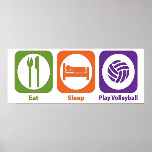 Eat Sleep Play Volleyball Poster (Voorkant)