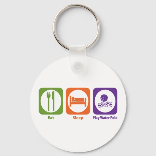 Eat Sleep Play Water Polo Sleutelhanger (Voorkant)