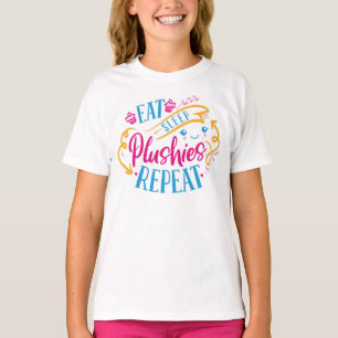 Eat Sleep Plushies Herhalen Funny Colorful Cute T-shirt