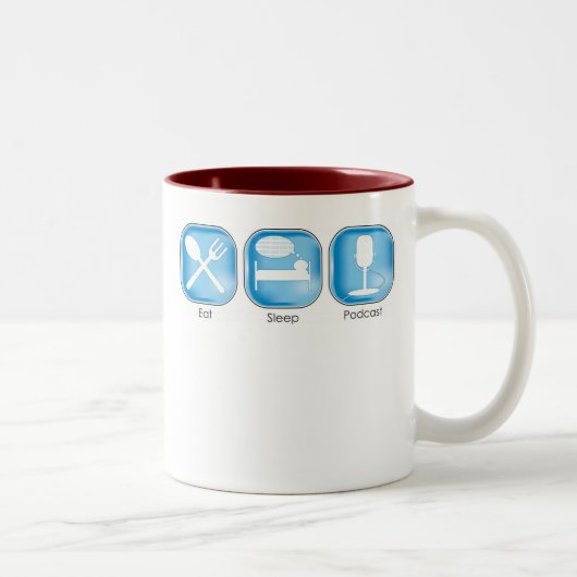 Eat Sleep Podcast Tweekleurige Koffiemok (Rechts)