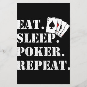 Eat Sleep Poker Casino Gezegde Poker herhalen Briefpapier