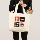 Eat Sleep Poker Grote Tote Bag (Voorkant (product))