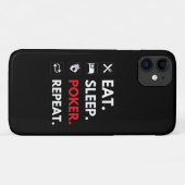 Eat Sleep Poker Herhaal Funny Card Game Quote Blac Case-Mate iPhone Case (Achterkant (horizontaal))