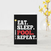 Eat Sleep Pool Herhaal Funny Billiards Kaart (Gele Bloem)