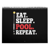 Eat Sleep Pool Herhaal Funny Billiards Kalender (Hoes)