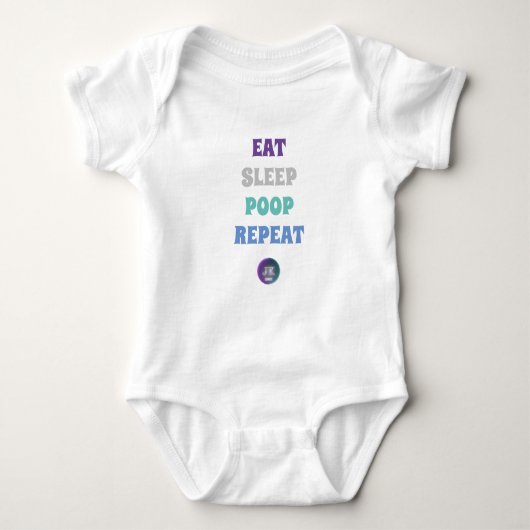 Eat Sleep Poop Herhaal Bodysuit (Voorkant)
