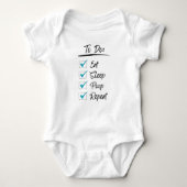 Eat Sleep Poop Herhaal Funny List op Baby Bodysuit (Voorkant)