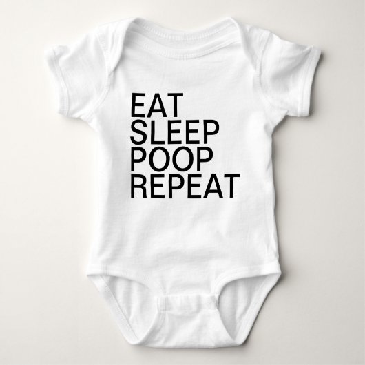 Eat Sleep Poop Herhalen Romper (Voorkant)