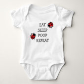 Eat Sleep Poop Herhalen Romper (Voorkant)