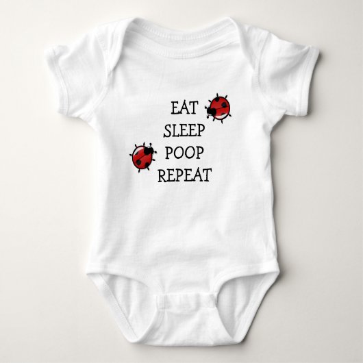 Eat Sleep Poop Herhalen Romper (Voorkant)