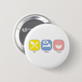 Eat Sleep Poop Ronde Button 5,7 Cm (Voorkant /achterkant)