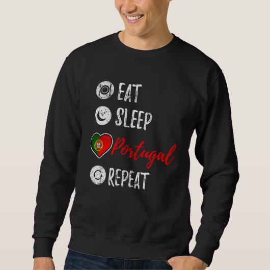 Eat Sleep Portugal Repeat Vintage Trui (Voorkant)