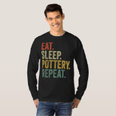 Eat Sleep Pottery Herhaal Pottery Mannen Vrouwen T-shirt (Voorkant volledig)