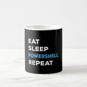 Eat Sleep Powershell herhalen - Mannen Vrouwen Koffiemok
