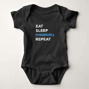 Eat Sleep Powershell herhalen - Mannen Vrouwen Romper