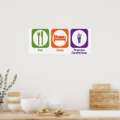 Eat Sleep Practice Cardiology Poster (Keuken)