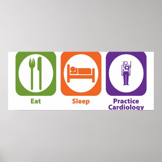 Eat Sleep Practice Cardiology Poster (Voorkant)