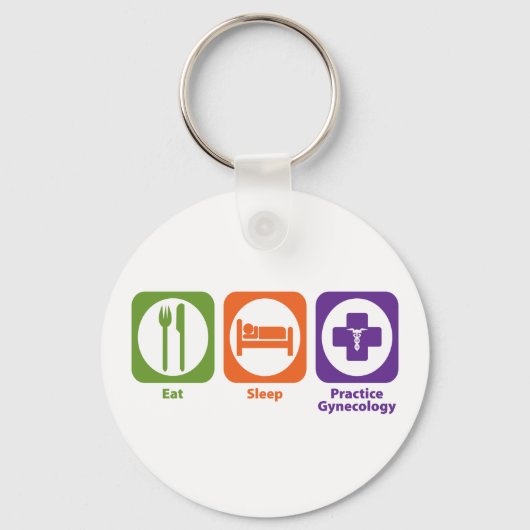 Eat Sleep Practice Gynaecologie Sleutelhanger (Voorkant)