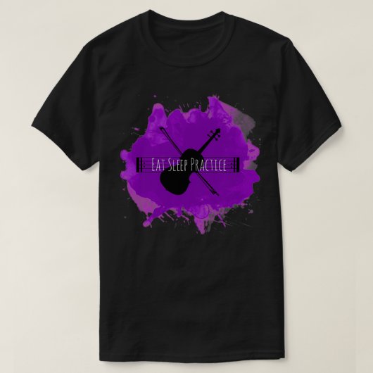 Eat Sleep Practice Herhaal Violin T-shirt (Design voorkant)