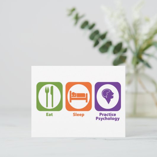 Eat Sleep Practice Psychology Briefkaart (Staand voorkant)