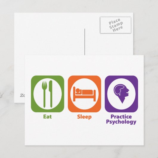 Eat Sleep Practice Psychology Briefkaart (Voorkant / Achterkant)