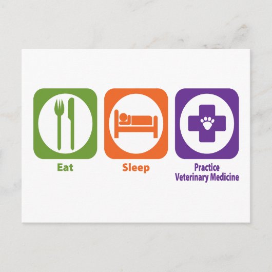 Eat Sleep Practice Veterinary Medicine Briefkaart (Voorkant)