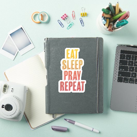 Eat Sleep Pray Herhalen Sticker (iPad Cover)