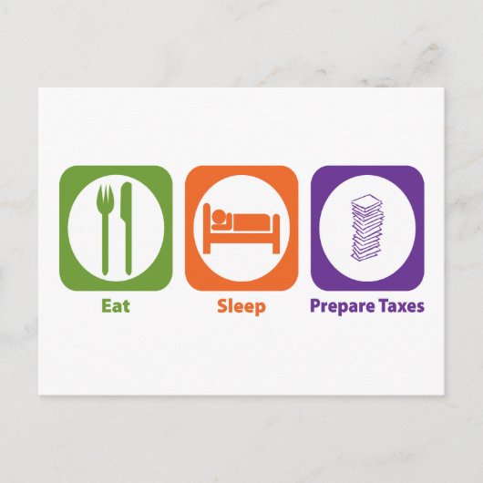 Eat Sleep Prepare Taxes Briefkaart (Voorkant)