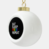 Eat Sleep Pride Herhaal Keramische Bal Ornament (Rechts)
