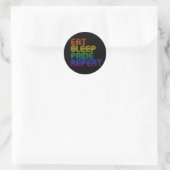 Eat Sleep Pride Herhaal T-shirt Ronde Sticker (Tas)