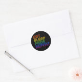 Eat Sleep Pride Herhaal T-shirt Ronde Sticker (Envelop)