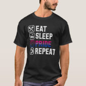 Eat Sleep Pride Repeat Bisexual Pride Flag Month P T-shirt (Voorkant)