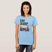 EAT SLEEP PRIDE REPETEREN T-SHIRT (Voorkant volledig)