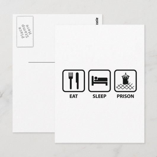 Eat Sleep Prison Briefkaart (Voorkant / Achterkant)
