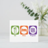 Eat Sleep Program Briefkaart (Staand voorkant)