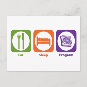 Eat Sleep Program Briefkaart