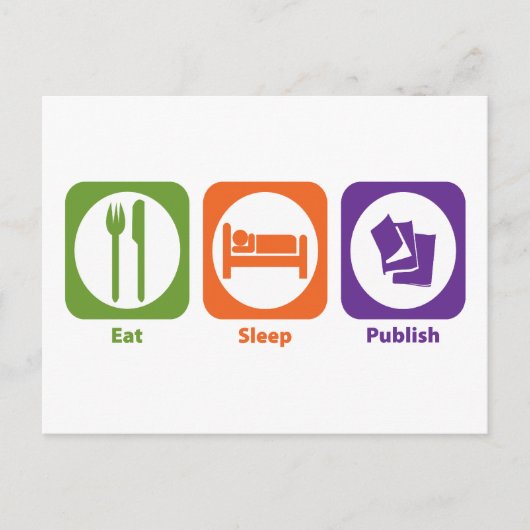 Eat Sleep Publish Briefkaart (Voorkant)
