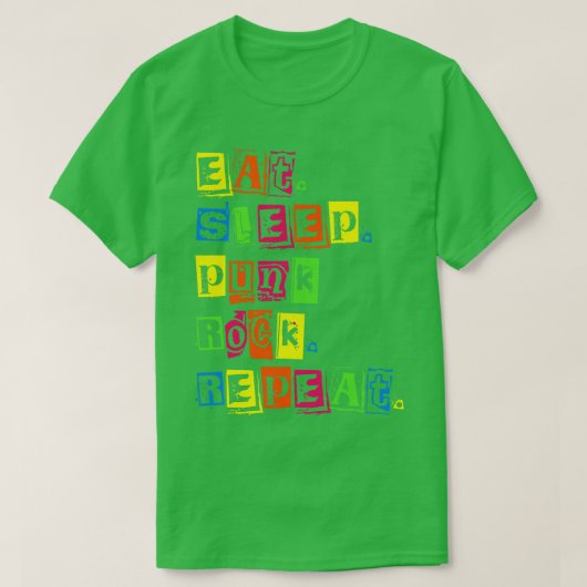 Eat Sleep Punkrock Herhalen T-shirt (Design voorkant)