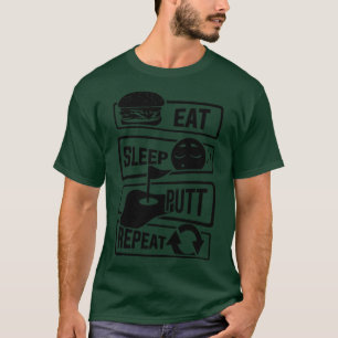 Eat Sleep Putt Herhaal Golf Golf Ball Golf Course T-shirt