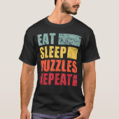 Eat Sleep Puzzels Herhalen T-shirt (Voorkant)