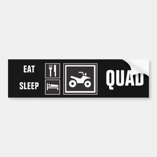 Eat Sleep QUAD! Bumpersticker (Voorkant)