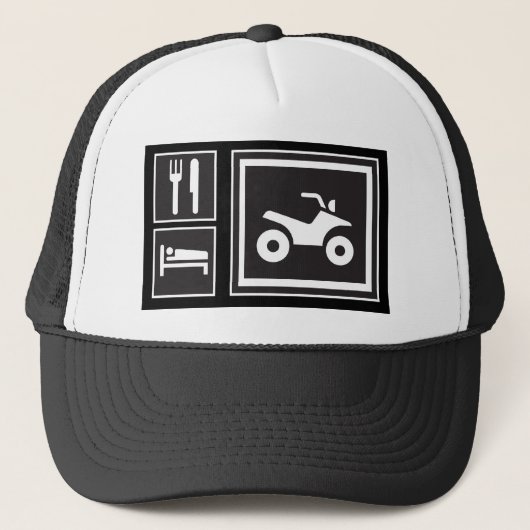Eat Sleep QUAD! Trucker Pet (Voorkant)